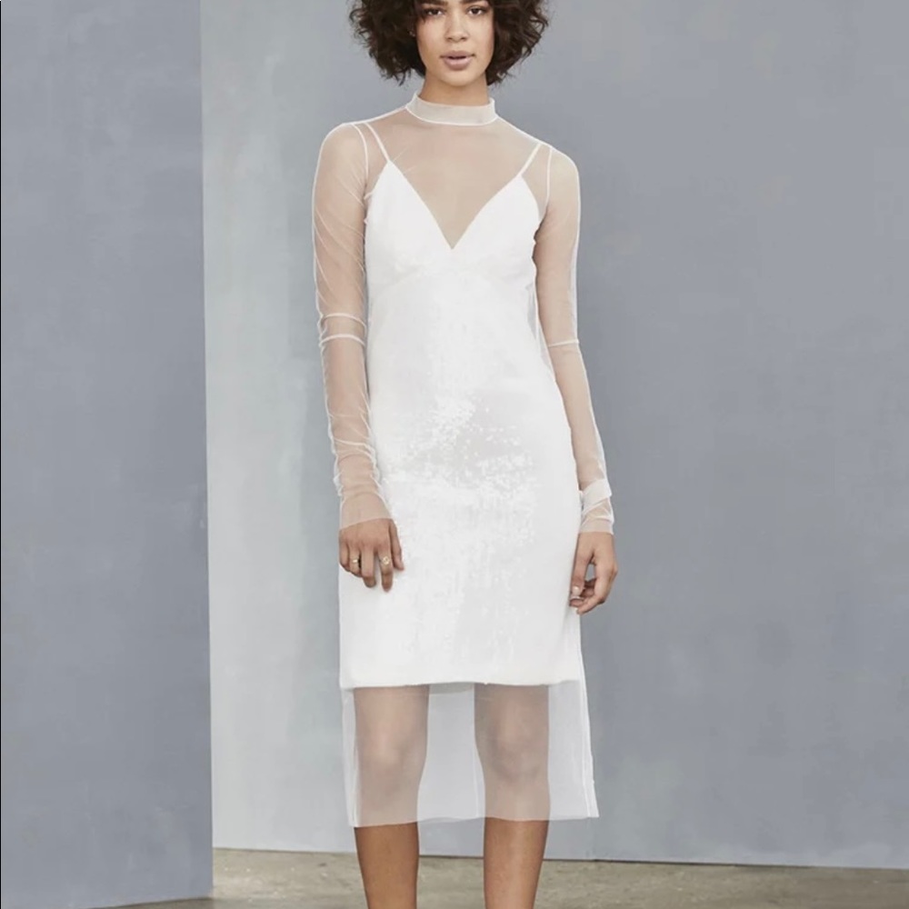 NWT AMSALE Layered Sequin Shift Dress